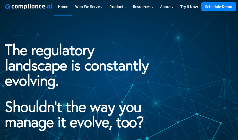 New Compliance.ai Homepage